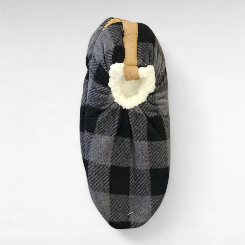 Fuzzy Babba Slipper Socks  Black Gray L/XL